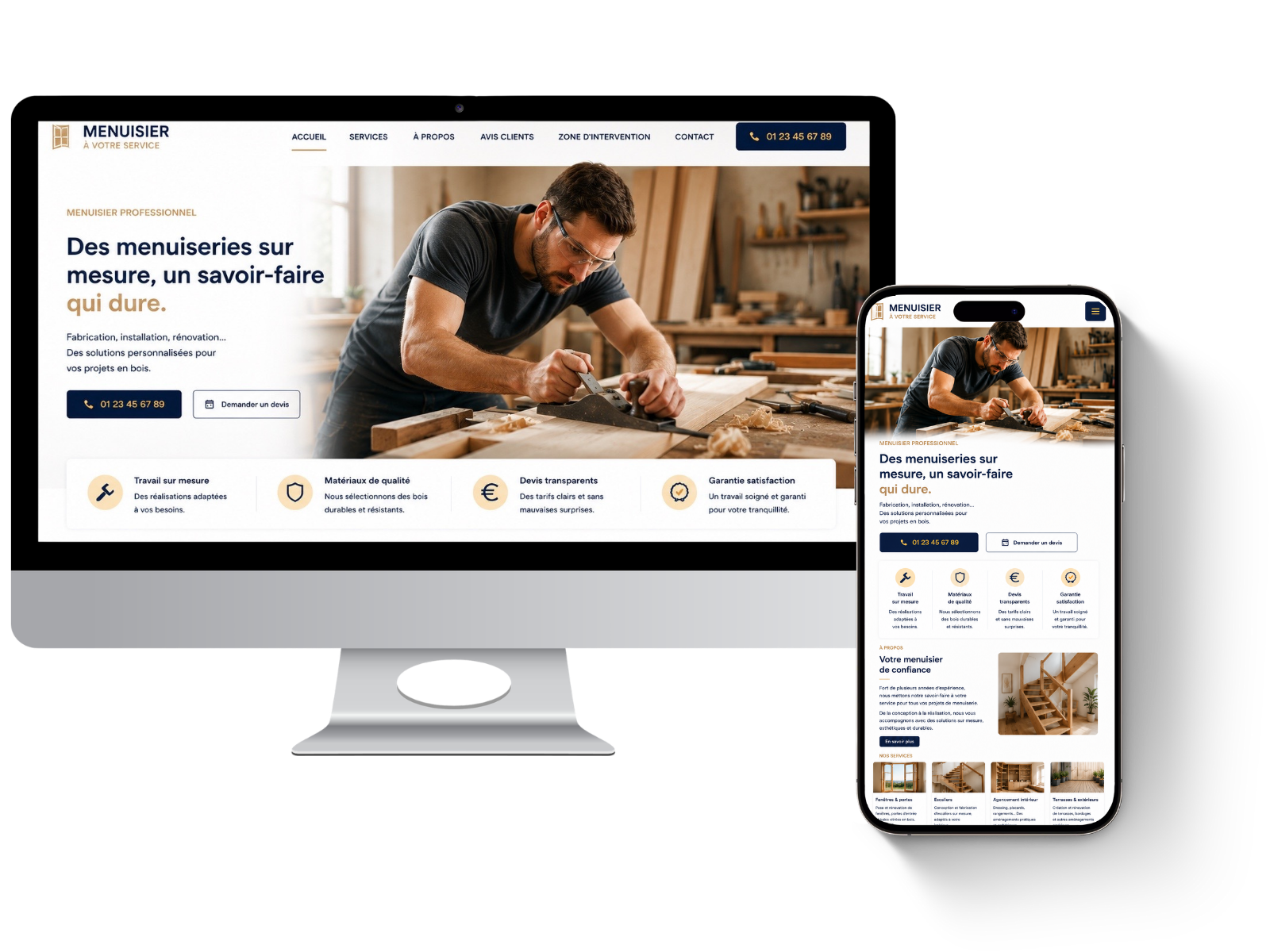 Exemple de site menuisier