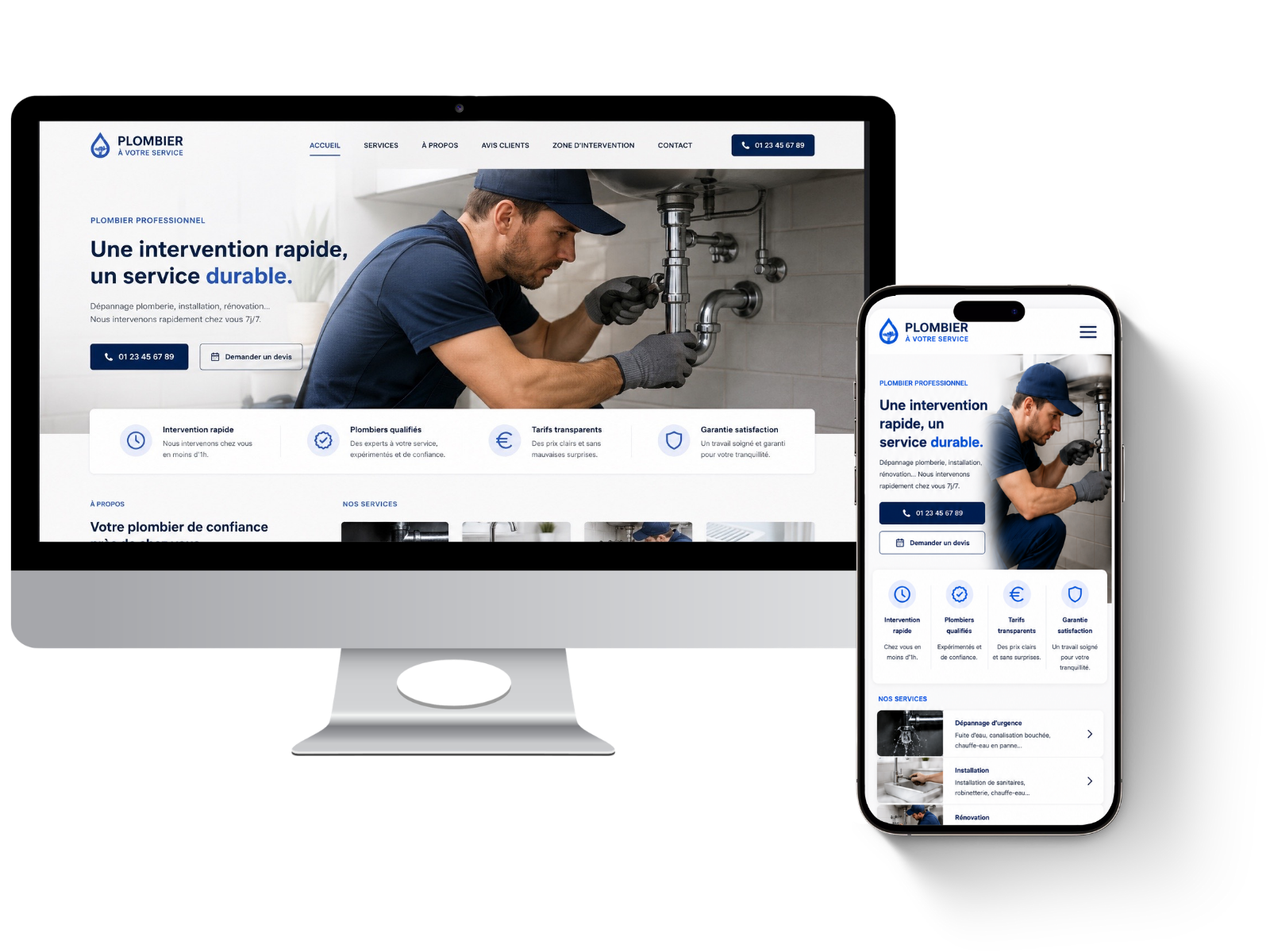 Exemple de site plombier