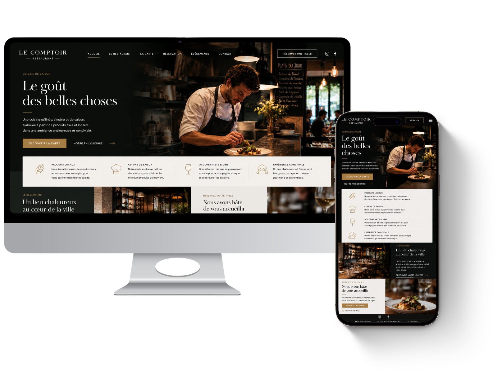 Exemple de site restaurateur